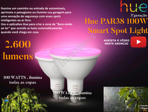 Philips Hue White & Color Ambiance PAR38 100W Spot Refletor Jardim Outdoor - comprar online