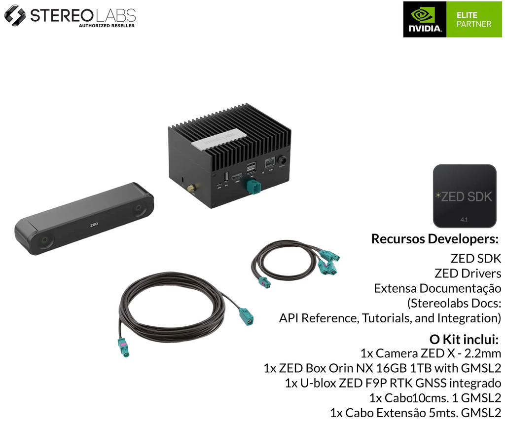 StereoLabs Robotics Perception AI Kit , NVIDIA Jetson Orin NX 16GB , ZED X Stereo Depth Camera , Vision Sensors for Robotic Perception - comprar online