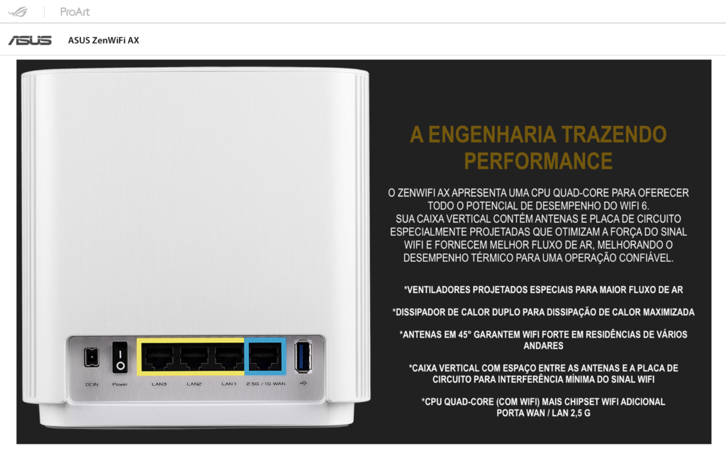 Asus ZenWiFi XT8 Sistema aiMesh AX6600 Tri-Band Wifi6 | Setup Fácil | 3 SSID | Controle dos Pais | Cobertura de 750 m² & 8+ Rooms | Incluída Segurança de Internet Vitalícia - Loja do Jangão - InterBros