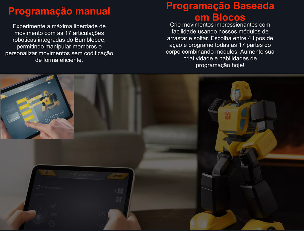 Robosen Transformers G1 Bumblebee Robot , Educacional e Recreativo, +8 anos - Loja do Jangão - InterBros