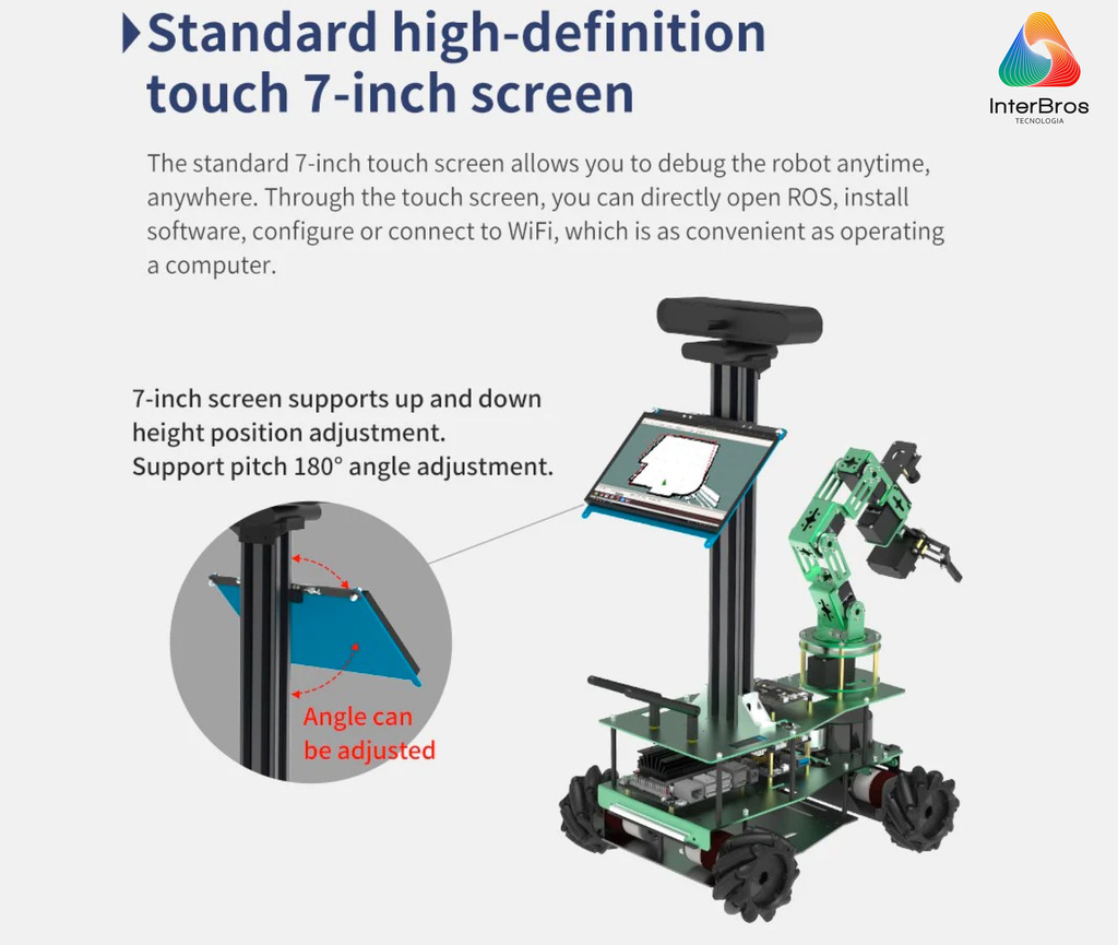 Yahboom ROSMASTER X3 Plus ROS2 Robot with Mecanum Wheel & 6DOF Arm, NVIDIA Módulo Jetson Orin NX 16GB , ORIN NANO ou Raspberry Pi en internet