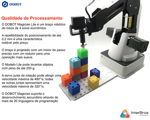 Dobot Magician Lite Robotic Arm , Stem Education , Braço Robótico Educacional , +8 anos - loja online