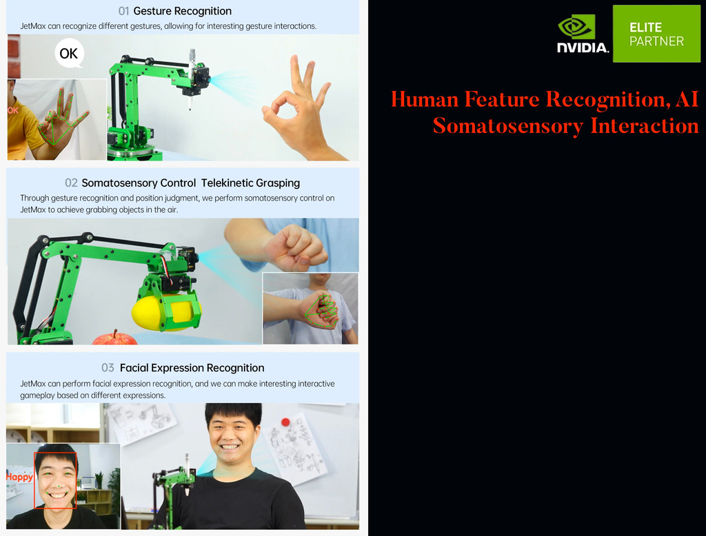 Hiwonder JetMax Advanced Kit NVIDIA JETSON NANO Robot Arm Open Source Vision Recognition Program Robot with Electric Sliding Rail Support ROS Python - Loja do Jangão - InterBros