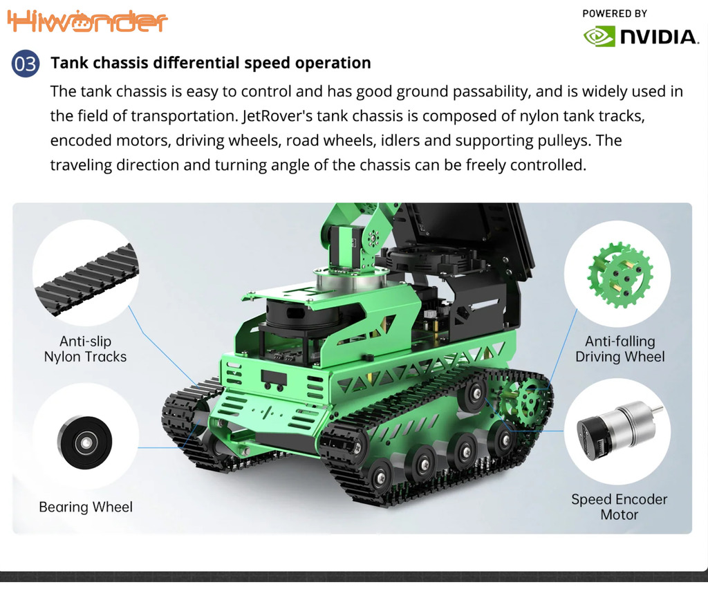 HIWONDER JetRover ROS Robot Car Developer Kit with Vision Robotic Arm Powered by NVIDIA Jetson Nano Support SLAM Mapping/ Navigation/ Python - loja online