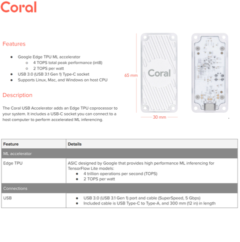 Coral Dev Board 1GB RAM + Coral USB Accelerator + Coral Camera Module - loja online