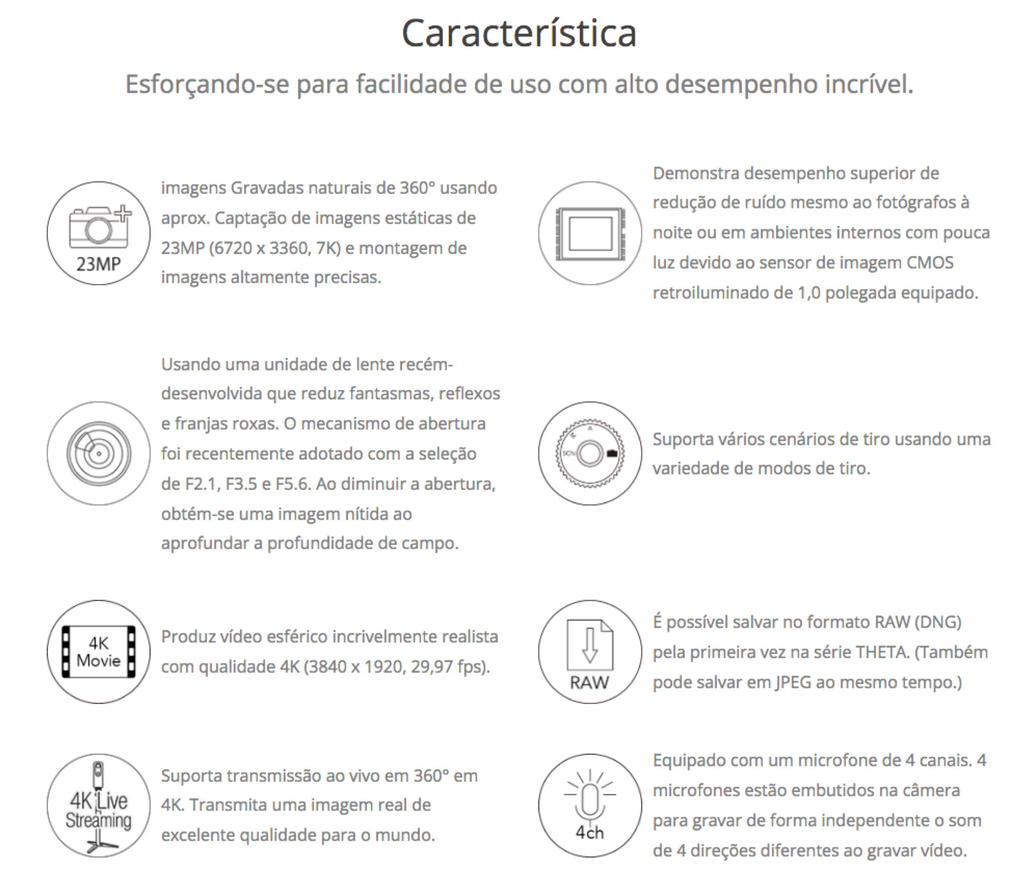 RICOH THETA Z1 51GB Câmera 360° l Dois sensores CMOS retroiluminados de 1,0 polegadas l Memória interna de 51 GB l Imagens de 23 MP l Vídeo 4K com estabilização de imagem l HDR, transferência sem fio de alta velocidade - tienda online