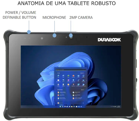 Durabook l R11 Rugged Tablet l Tablete Industrial Robusto l Elegante e Compacto l 1.6” FHD (1920 x 1080) LCD l Até 1.000 nits l Personalizável l Projetado para os ambientes mais severos l Peça um orçamento - tienda online