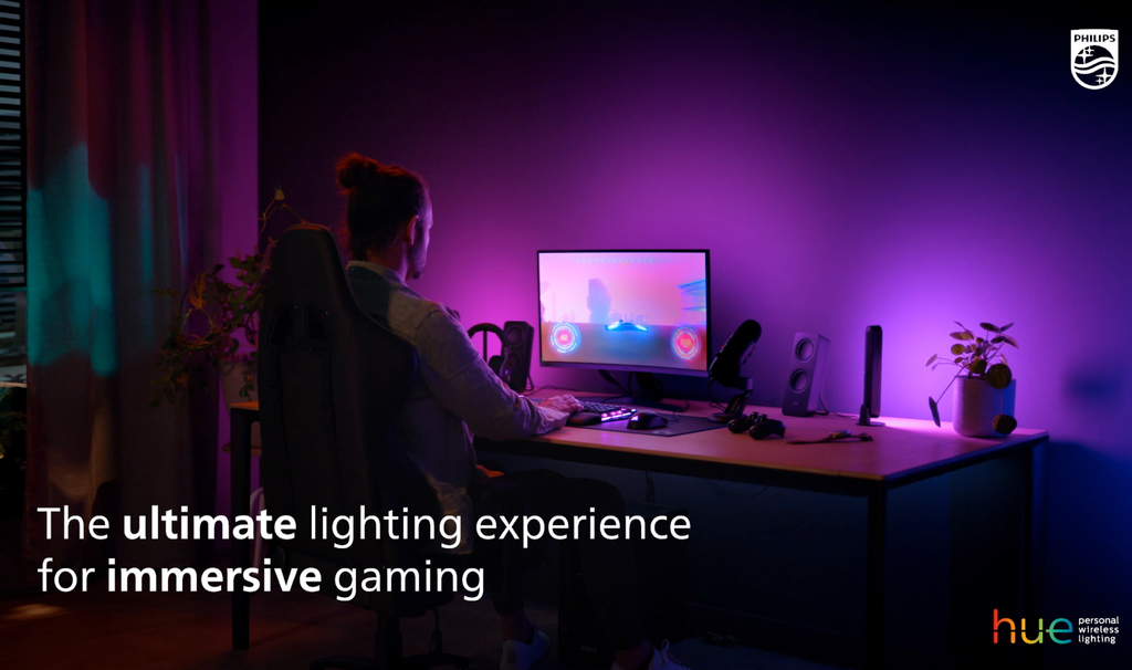 Philips Hue Play Gradient Lightstrip l Fita de LED Para Monitores PC e Mac 24" até 27"