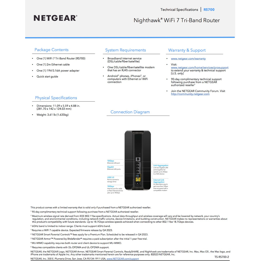 Netgear Nighthawk RS700 Tri-band Wifi 7 19 Gbps 360° 325m² - Loja do Jangão - InterBros