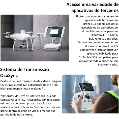 Image of DJI Phantom 4 RTK Quadcopter Drone + Estação Base D-RTK 2 High Precision GNSS Mobile Station com Tripé