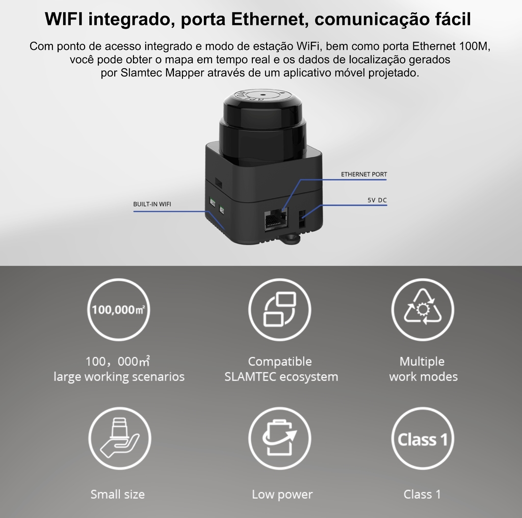 Slamtec Mapper M2M1 Laser Range Scanner , 40 Meters Distance Module - Loja do Jangão - InterBros