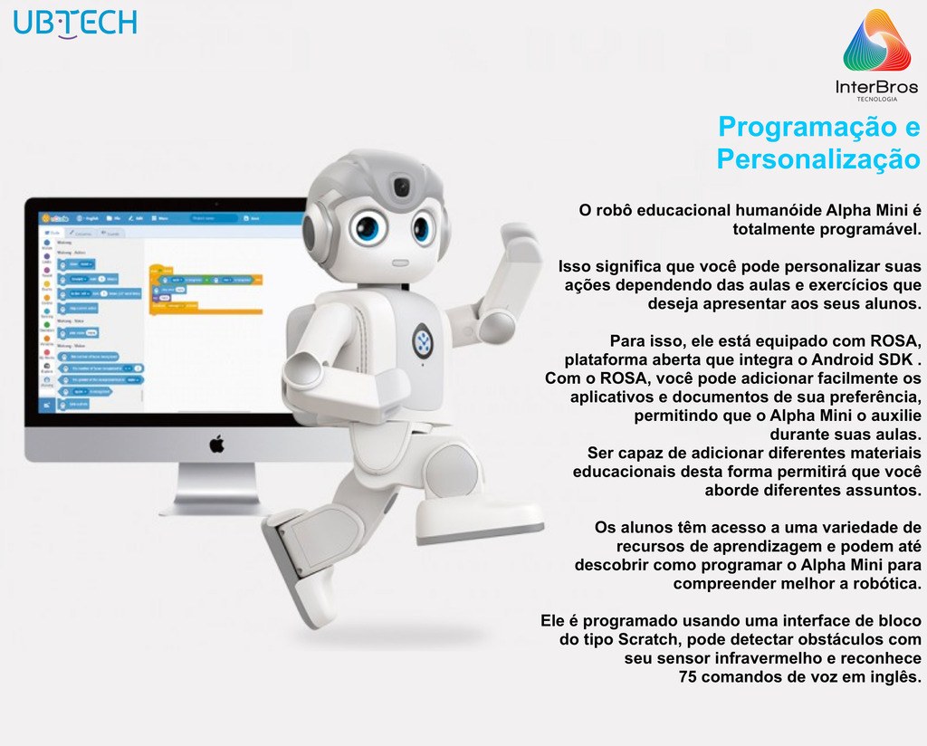 UBTECH Robotics Alpha Mini Humanoid Educational Robot , Robot de Companhia, +9 anos en internet