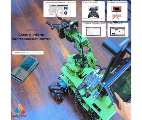 Yahboom ROSMASTER X3 Plus ROS2 Robot with Mecanum Wheel & 6DOF Arm, NVIDIA Módulo Jetson Orin NX 16GB , ORIN NANO ou Raspberry Pi - tienda online