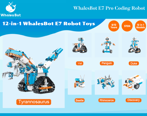 WhalesBot E7 Pro Coding Robot , Scratch Coding Support Controller , Crianças de 8 a 12 anos, STEM Toys Educação de Programação, APP 3D Model , Tutorial de Recursos e Histórias para Meninos e Meninas - loja online