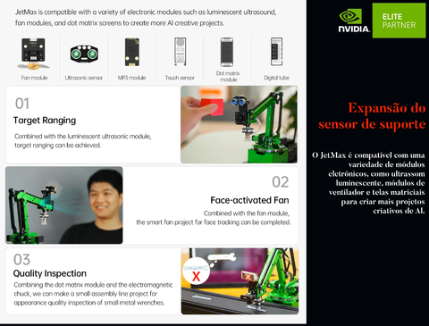 Hiwonder JetMax Advanced Kit NVIDIA JETSON NANO Robot Arm Open Source Vision Recognition Program Robot with Electric Sliding Rail Support ROS Python - tienda online