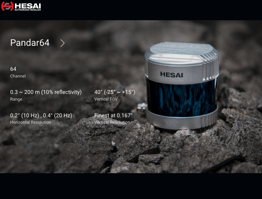 Hesai Tech LiDAR Pandar64 360º on internet