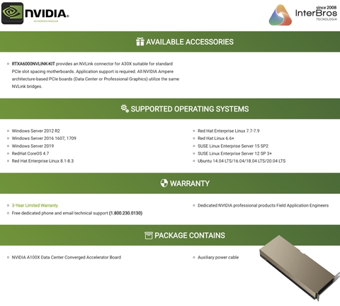 NVIDIA PNY A100X Data Center GPUs , Converged Accelerators , NVA100XTCGPUCA-KIT - comprar online