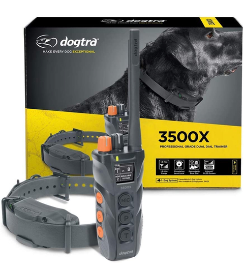 Dogtra 3500X com Case de Transporte | Expansível para até 2 Cães | Projetada para Profissionais e Tutores de Nível Avançado | Treinamento para Competição | Treinamento para Caça | Treinamento para Operação Tática de k-9 | Alcance de 2,4 Kms | IPX9K A Prova D' Água