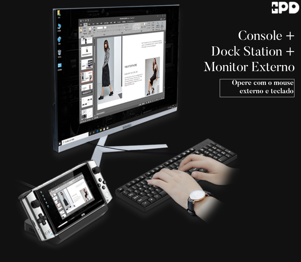 GPD WIN 4 l + Dock Station l Gaming Laptop Handheld l Console Laptop Gamer l 4.70 GHz AMD Ryzen 7 6800U 8-cores l 6" Touchscreen 1920 × 1080 Gorilla Glass 60Hz Display l 32GB LPDDR5 Quad 32-bit Channels RAM l 2TB M.2 PCIe 3.0 SSD l AMD Radeon 680M Integrated Graphics l O primeiro console deslizante WIN11 de games portátil do mundo - loja online