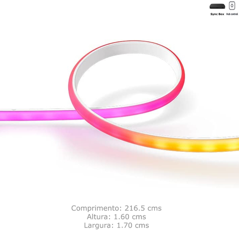 Philips Hue Play Gradient Lightstrip Fita de LED 55" + Hue Light Tube Large + Hue Sync Box TVs de 55" até 65" - loja online