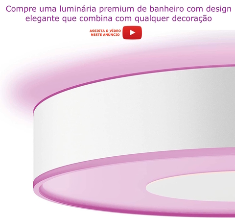 Philips Hue White & Color Ambiance Xamento Medium l Bathroom Smart Ceiling l Luminária Plafon de Teto Inteligente Média l Feita para Banheiros l A Prova D' Água l WiFi e Bluetooth l Fluxo Luminoso 2.350 lumen l LED Integrado l Compatível com Alexa, Apple Homekit & Google Assistant l Requer Hue(TM) Bridge - loja online