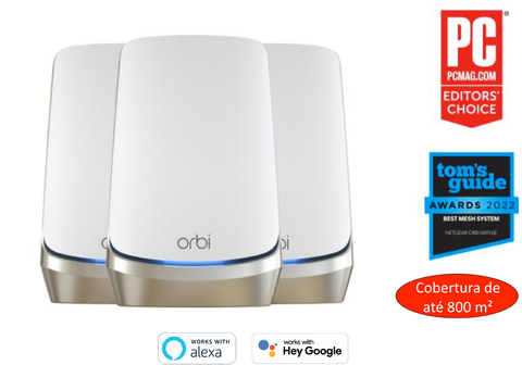 Netgear Orbi 900 Series Quad-Band l WiFi 6e Mesh 10.8Gbps RBKE964 , RBKE963, RBKE962, RBSE960, Até 200 Dispositivos - Loja do Jangão - InterBros