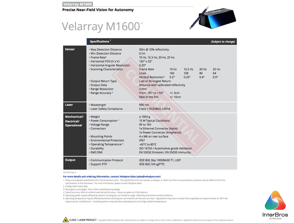 Velodyne Lidar Velarray M1600 na internet