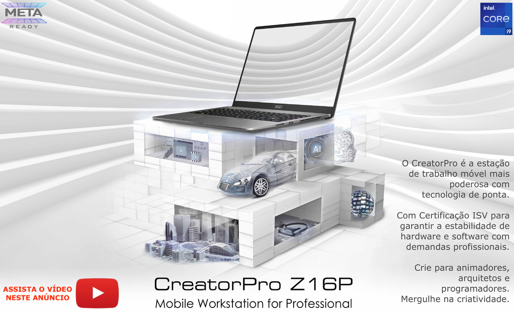 MSI 16" CreatorPro Z16P Multi-Touch Mobile Workstation for Professional Notebook de criação de conteúdo B12UMST-090 - Loja do Jangão - InterBros