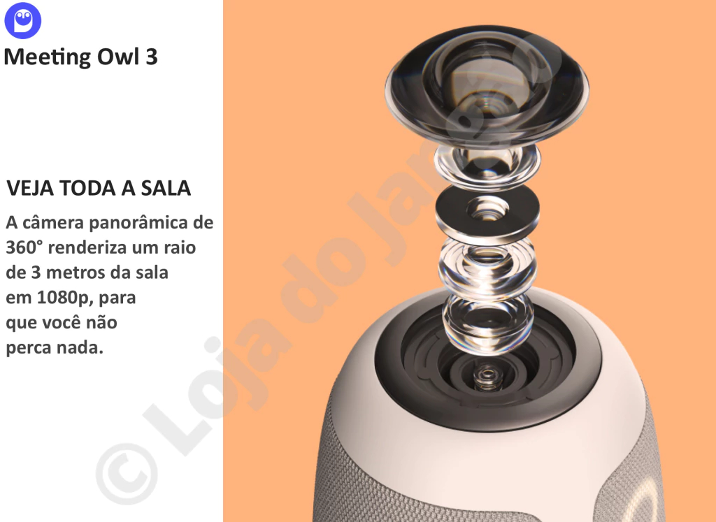 Imagem do Owl Labs Meeting Owl 3 360° 1080p + OWL BAR 4K Frontal + Expansion Mic , Sistema Multi-Câmera de Videoconferência Inteligente