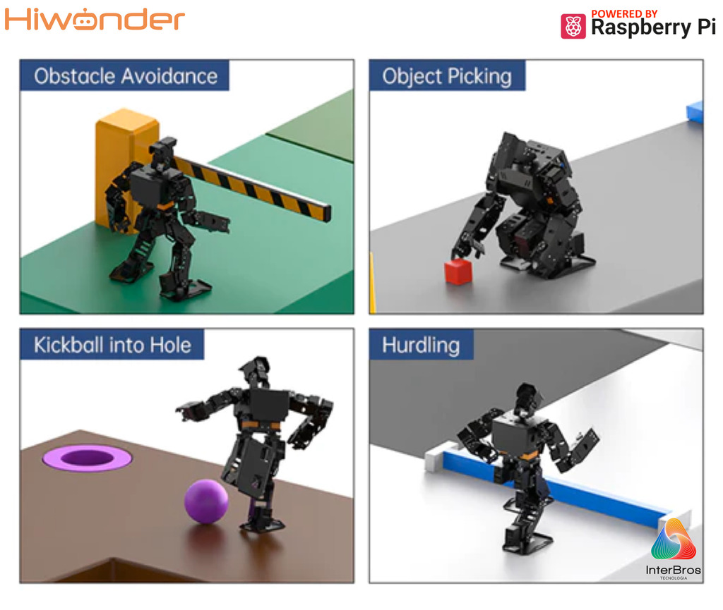 Imagen de Hiwonder AiNex ROS Education AI Vision Humanoid Robot Powered by Raspberry Pi 4B , Developer Kit Humanóide Algoritmo de Cinemática Inversa , Desenvolvido para Aprendizado e Ensino , Idade: 15+