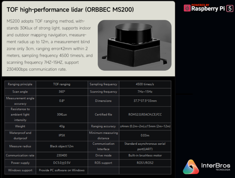 Image of Yahboom MicroROS-Pi5 ROS2 Robot Car for Raspberry Pi 5 8GB , ROS2-HUMBLE + Python3 , Autonomous Driving LiDAR , Stem Education Project