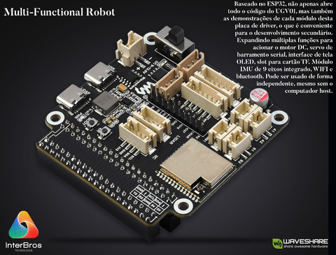 WaveShare UGV01 Off-Road Tracked , compatível com NVDIA Jetson Nano e Raspberry Pi