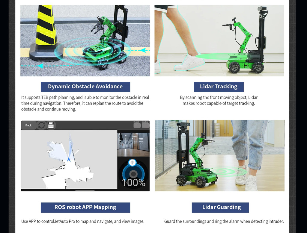 Image of HIWONDER JetAuto Pro ROS Robot Car with Vision Robotic Arm Powered by NVIDIA Jetson Nano Support SLAM Mapping/ Navigation/ Python (Advanced Kit）