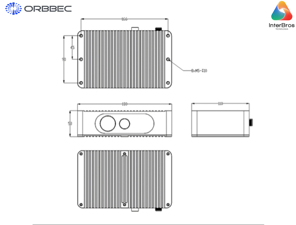 Imagem do Orbbec Femto Mega I ToF Camera , NVIDIA Jetson Nano , Sterero Depth Camera , Tecnologia MicroSoft Azure