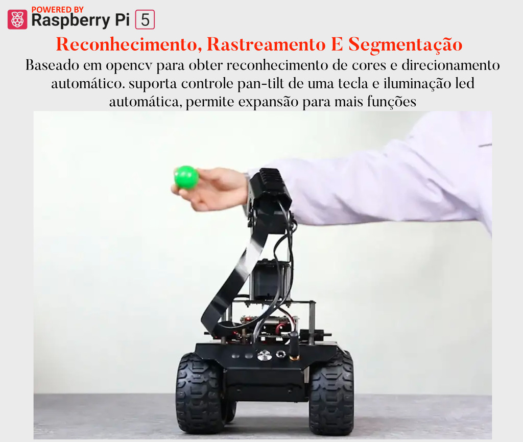 Imagen de WaveShare RaspRover Open-source 4WD AI Robot, Dual controllers, All-metal Body, Computer Vision, Raspberry Pi 5