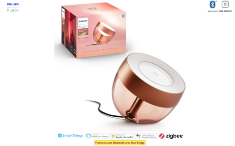 Philips Hue Iris l Limited Edition Cooper l White and Color Ambiance l Bluetooth Table Lamp Smart Lighting l 2ª Geração l Luminária de Mesa e Piso l Compatível com Alexa, Apple Homekit & Google Assistant | Funciona com Bluetooth e/ou com a Hue Bridge