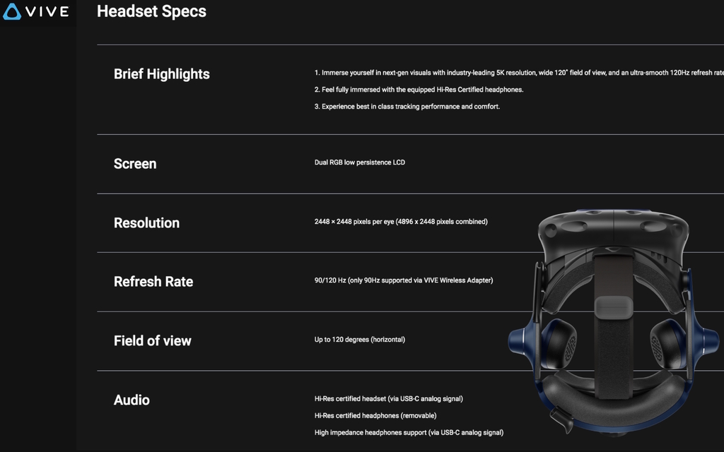 Imagen de HTC VIVE Pro 2 Full Kit 99HASZ000-00