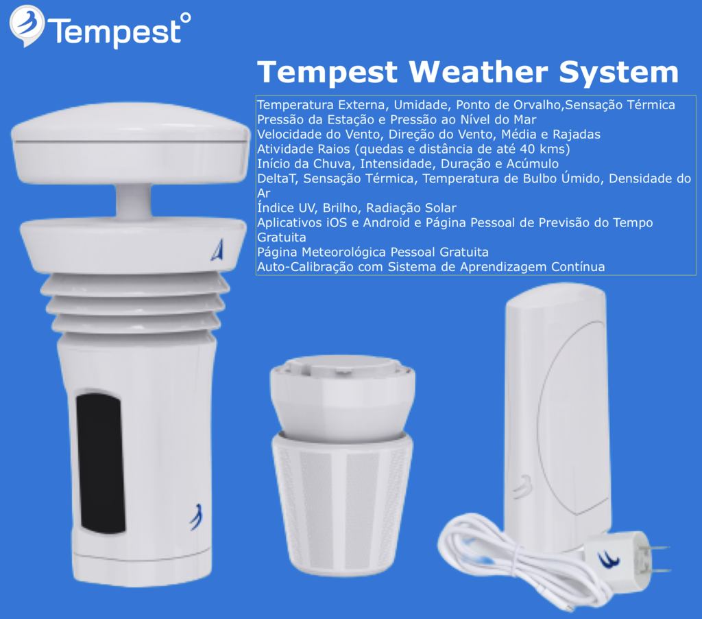 Tempest Weatherflow Estação Meteorológica Ultrassônica Avançada