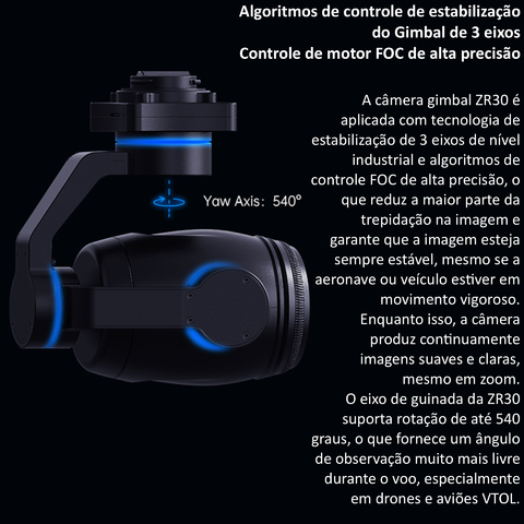 Imagem do SIYI ZR30 4K 8MP Ultra HD 180X Hybrid 30X Optical Gimbal Camera + ZT30 Quick Release Anti-vibration Claw