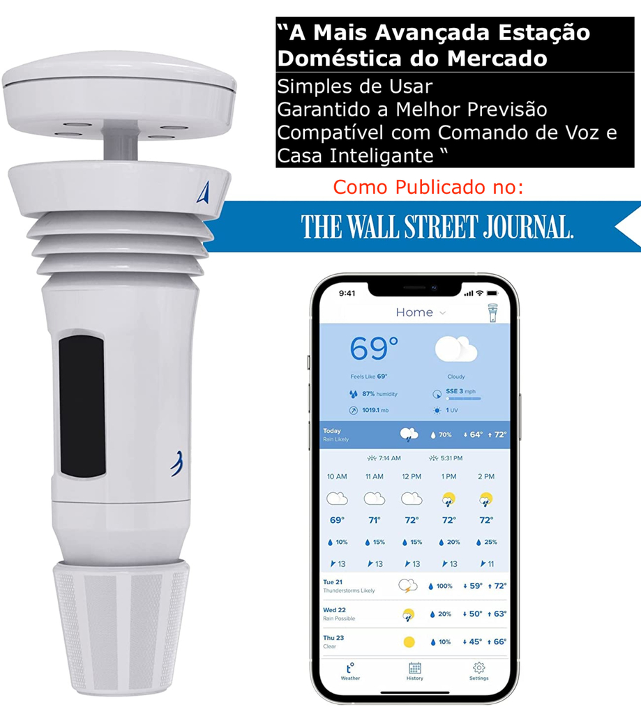 Tempest Weatherflow Estação Meteorológica Ultrassônica Avançada, WiFi &  Internet Conectada, Inteligência Artificial