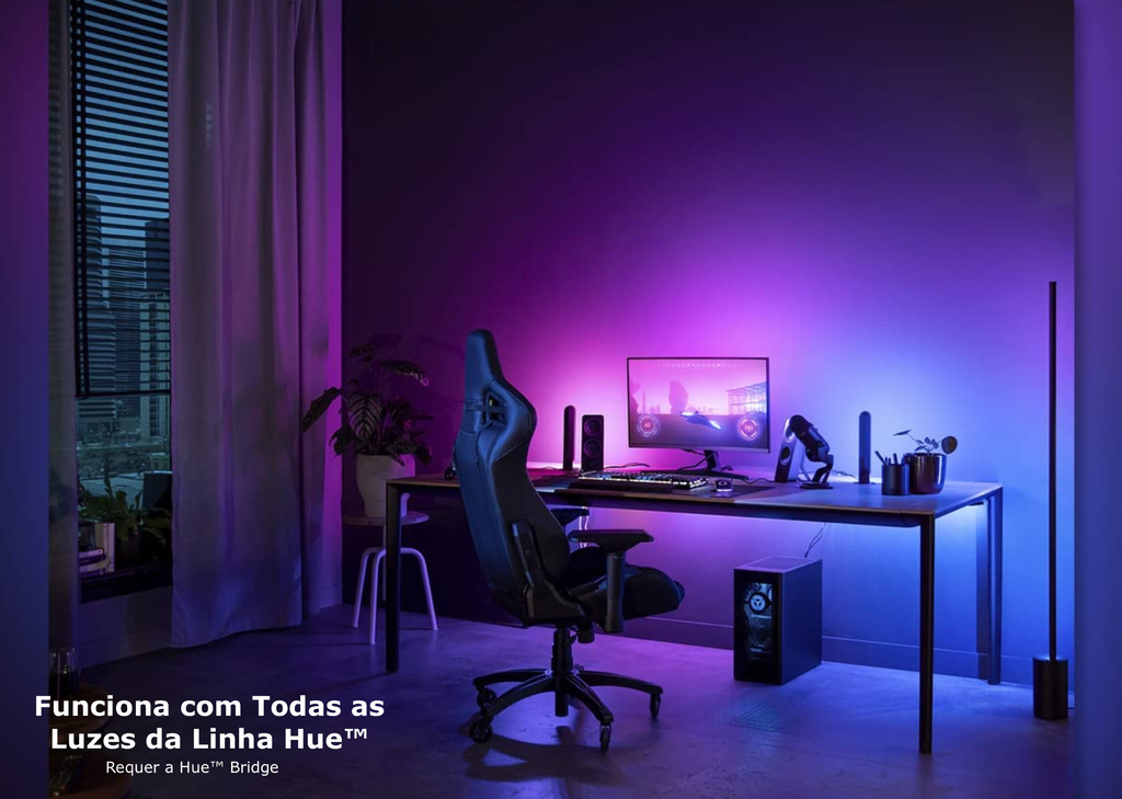 Philips Hue Play Gradient Lightstrip Fita de LED Kit Para 3 Monitores PC ou Mac 24" até 27" - Loja do Jangão - InterBros