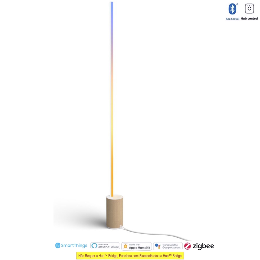 Philips Hue White & Color Ambiance Gradient Signe Oak Floor Lamp Wood-Toned 2ª Geração