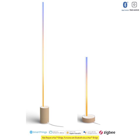 Philips Hue White & Color Ambiance Gradient Signe Oak Floor Lamp + Table Lamp Wood-Toned 2ª Geração