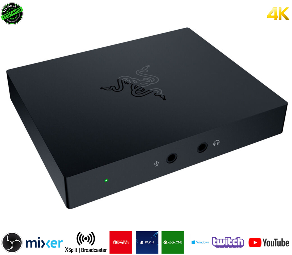 Razer Ripsaw HD l Game Streaming Capture Card l Desempenho HD Poderoso l Dispositivo Profissional l Placa de Captura de Streaming de Jogos l 4K Passthrough l 1080P FHD 60 FPS Recording l Compatível com PC, PS4, Xbox One, Nintendo Switch