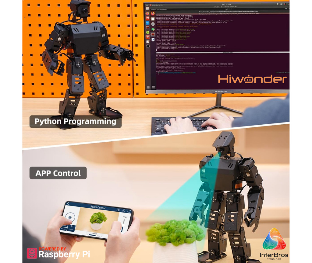 Hiwonder AiNex ROS Education AI Vision Humanoid Robot Powered by Raspberry Pi 4B , Developer Kit Humanóide Algoritmo de Cinemática Inversa , Desenvolvido para Aprendizado e Ensino , Idade: 15+ - comprar online