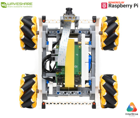 WaveShare BuildMecar Kit, Smart Building Block Robot with Mecanum Wheels, 5MP Camera, Based on Raspberry Pi Build HAT