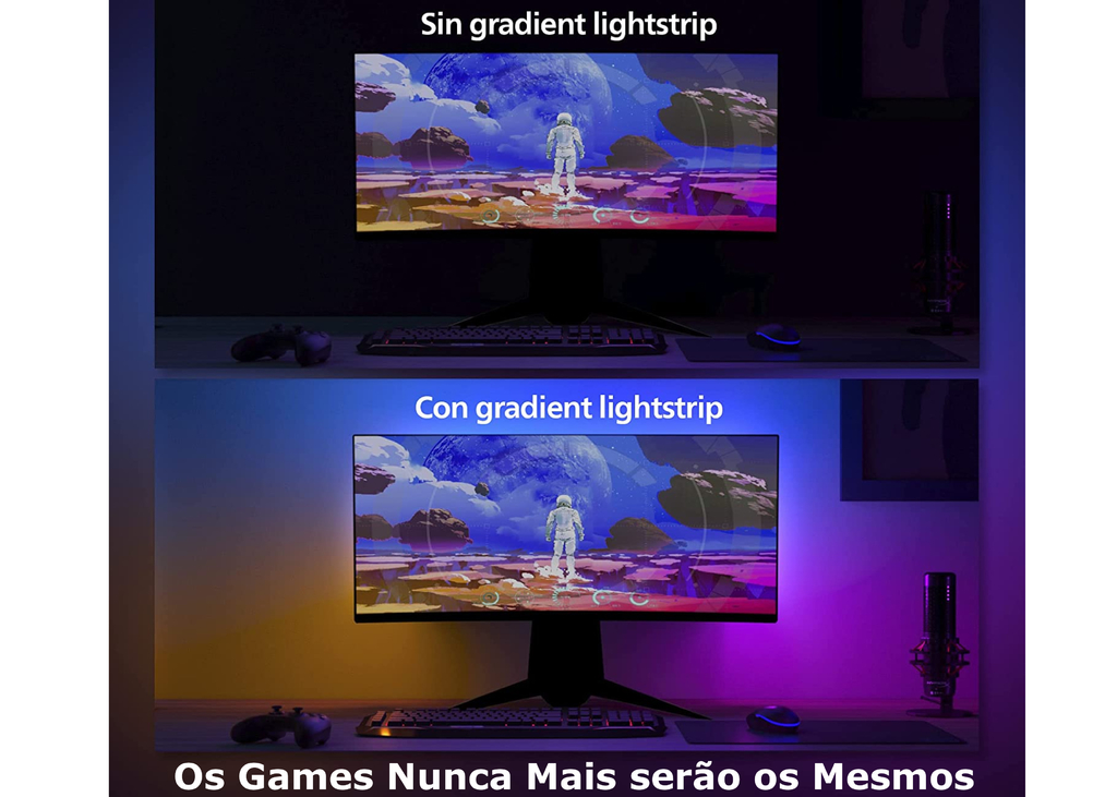 Philips Hue Play Gradient Lightstrip Fita de LED Para Monitores PC e Mac 32" até 34" - Loja do Jangão - InterBros