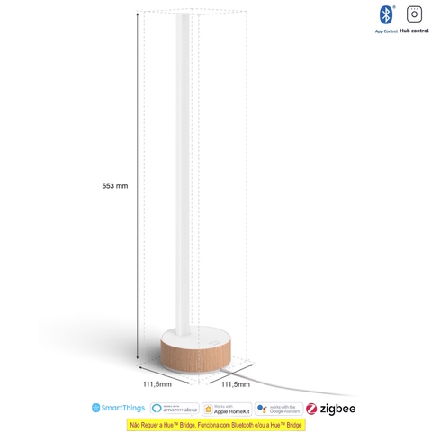 Philips Hue White & Color Ambiance Gradient Signe Oak Floor Lamp + Table Lamp Wood-Toned 2ª Geração - comprar online