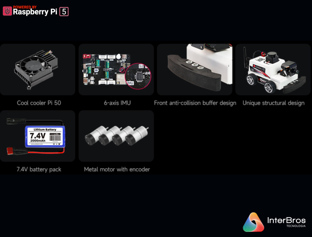 Yahboom MicroROS-Pi5 ROS2 Robot Car for Raspberry Pi 5 8GB , ROS2-HUMBLE + Python3 , Autonomous Driving LiDAR , Stem Education Project - buy online