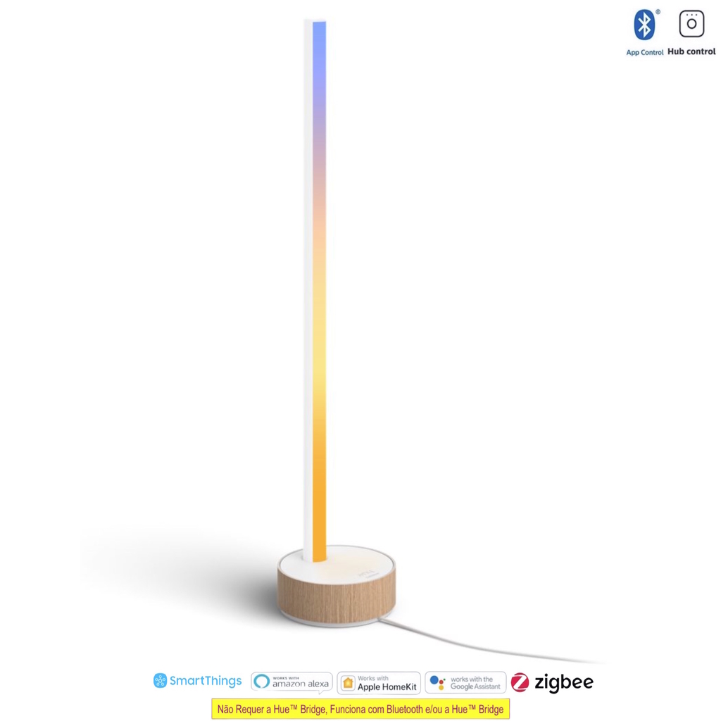 Philips Hue White & Color Ambiance Gradient Signe Oak Wood-Toned Table Lamp 2ª Geração